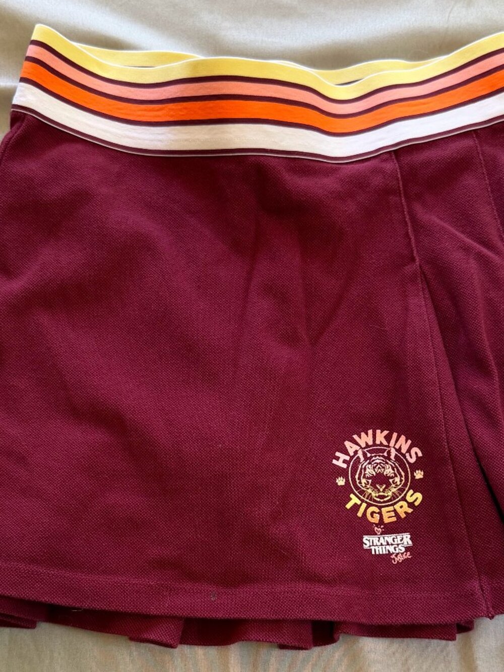 Justice Girl's X Stranger Things Knit Pique Skort Maroon Size 10